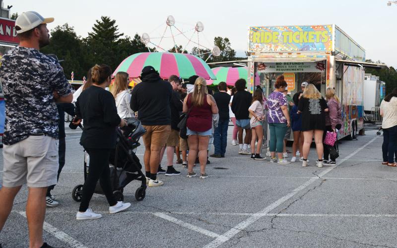 Lines were long at the beginning of the fair, which was not held last summer due to COVID-19.