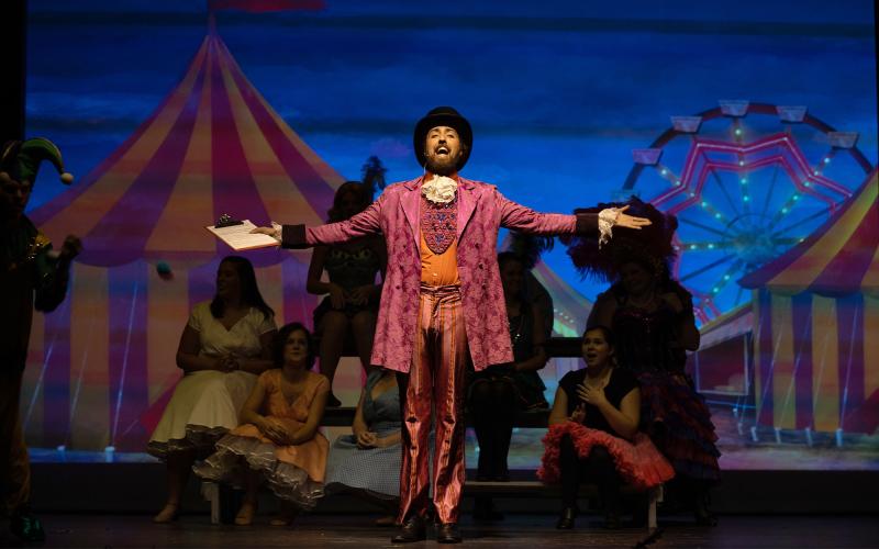 (Center) Amos Calloway (Trevor Daniel) performing at the circus. ZACHARY TAYLOR/Submitted