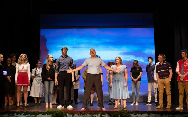 (Center) Edward Bloom (Joel Morgan), (Left) Josephine and Will (Amelia Himstedt and Zachary Smagur), (Right) Sandra Bloom and Zacky Price (LeAnne Challenger and Daniel Purcell). ZACHARY TAYLOR/Submitted