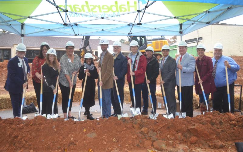 Habersham Home Administrator Frank Nathan, Director of Nursing Valeria Lewis, COO Angela Harpold, Hospital Board Authority Member, Teri Newsome, Kesha Clinkscale, VP, Culture &amp; Wellness, CEO Tyler Williams, Director of Operations Michael Armstrong, Hospital Board Authority Member &amp; HMC Foundation Board Member Ken Johnson,  HMC Foundation Chairman James Irvin, NGHS CIO Chris Paravate, County Commissioner Bruce Harkness, Interim County Manager Alicia Vaughn, and Habersham County Commissioner Bruce Palmer