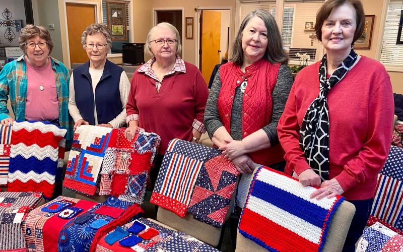 From left are KK Medlock, Yvonne Heuszel, Margaret Stabler, Cheryl McClure and Sandra Barge. CHRISTY HINSON/Submitted
