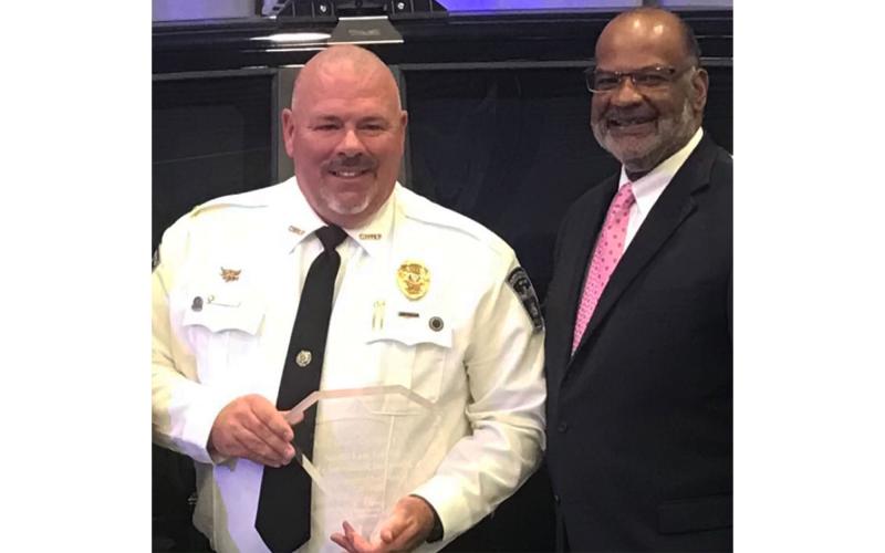 Demorest Chief Robin Krockum (left) and Allen Poole, Director of Georgia Governor's Office of Highway Safety.