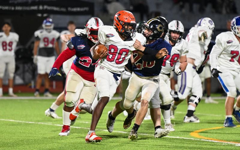 Aaron got to carry the ball a little too, something that rarely happened for him at the varsity level with the Raiders. ZACHARY TAYLOR/Special