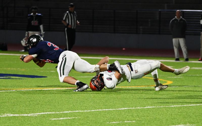 Habersham’s Gage Church makles a touchdown-saving tackle. ZACHARY TAYLOR/Special