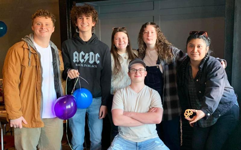 Enjoying Haven Maddox’s birthday party are (back row, from left) are Adam Coloma, Jackson Cribbs, Haven, Jackie Garcia, and Faith Conley. In front is Noah Casey. MELANIE KINSEY/Submitted