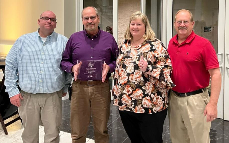Shown are (from left) Habersham County Division Chief of Operations Jason Davey, community paramedics Jim Wood and Hope Adams, and Business Services and Training Chief Jeffrey Adams. CAROLYN GIBSON/Submitted