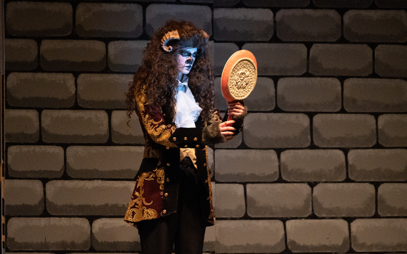 The Beast, played by Randy Warren, gazes deeply into the mirror which allows him to see anything. ZACH TAYLOR/Special