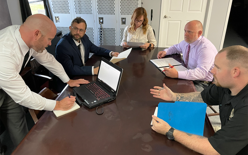 Members of Habersham County Sheriff’s Office Internet Crimes Against Children task force include (clockwise from left) PIO Kevin Angell, Investigator Cale Garrison, Lt. Heidi Lass, Sgt. Wesley Welborn and Investigator Eric Newcomb. HABERSHAM COUNTY SHERIFF’S OFFICE/Submitted