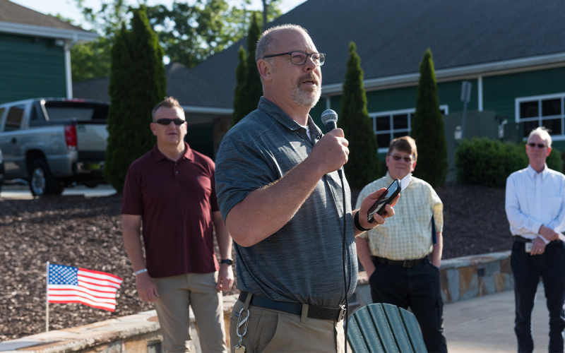 Shown speaking is David Chester, Assistant Head of School for TFS. E. LANE GRESHAM/Tallulah Falls School