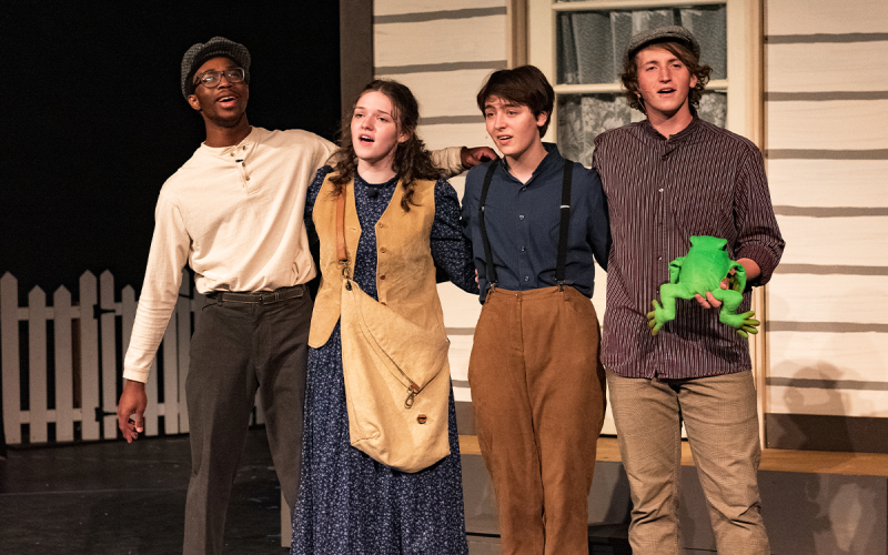 From left, Benjamin Okoronkwo, Anna-Reese Akers, Reagan Brode, Josh Jackson perform during Tuck Everlasting. E. LANE GRESHAM/Tallulah Falls School