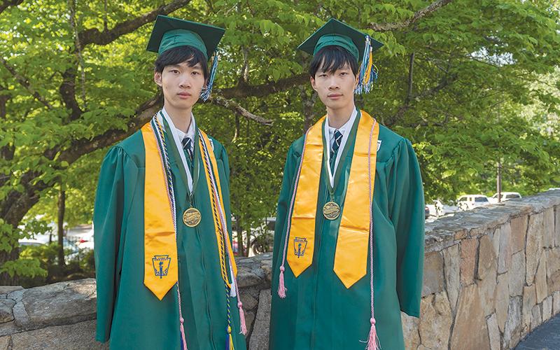 From left are Tallulah Falls School Class of 2022 Salutatorian Jingan “Jerry” Sang and Valedictorian Jingyi “Jason” Sang. E. LANE GRESHAM/Special