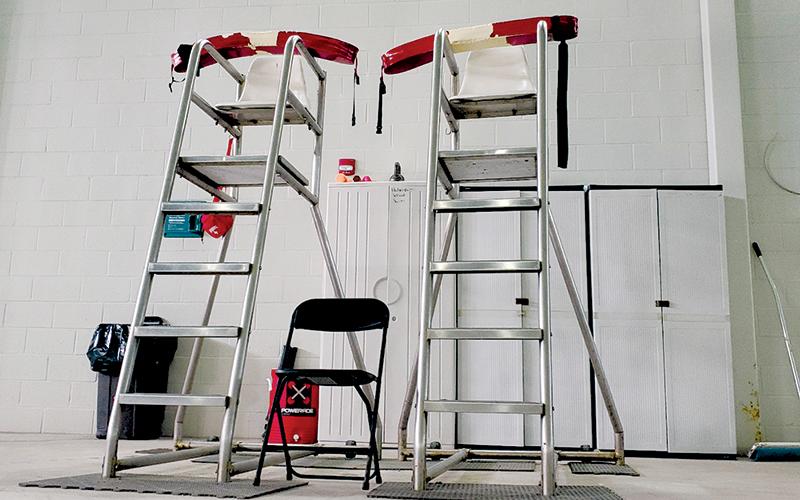 The lifeguard stands at the Ruby Fulbright Aquatic Center have been empty during some scheduled pool hours lately as a lack of safety personnel has forced the pool to be closed early on multiple occasions. SAMANTHA SINCLAIR/CNI News Service