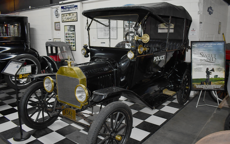 This early Ford police vehicle is a prime piece in the collection at Miles Through Time. ROWAN EDMONDS/Staff