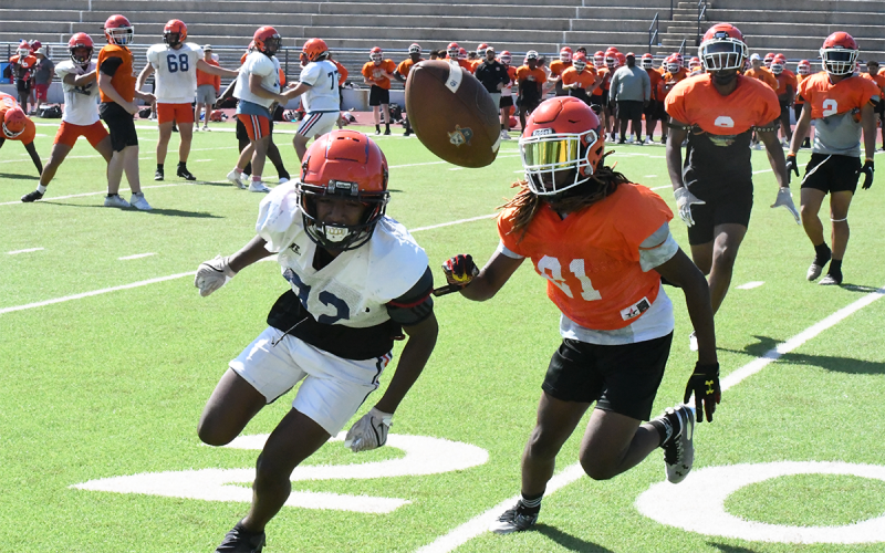This pass was just out of the reach of both the Habersham Central receiver and the Hart County defender. MATTHEW OSBORNE/Staff