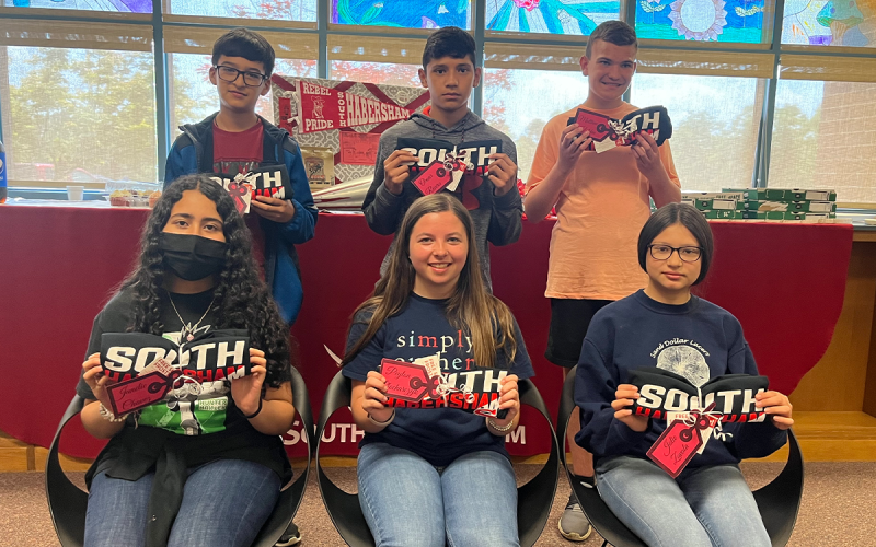Honorees from April are (front row, from left) Janelie Chavez (6th grade), Peyton Plocharczyk (7th grade) and Jolie Zavala (8th grade). Back row are (from left) Antonio Ramirez Medina (6th grade), Omar Rivera (8th grade), and Matthew Holden (8th grade). HEATHER BOGUE/Submitted