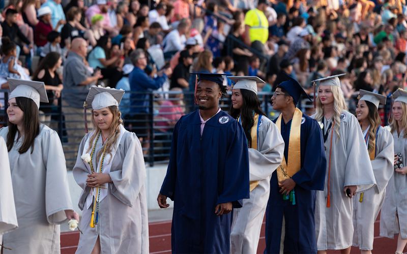 Habersham Central’s Sirmarcus Burney smiles as he walks in with his classmates. ZACH TAYLOR/Special