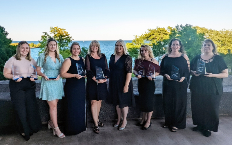 From left are Alexis Whittemore, Samantha Byers, Jessica Smith, adviser Mona Williams, adviser Emily Sullens, Emily Linz, Nicole Edwards, and Nicole May. Not pictured is adviser Angela Banks. AMY HULSEY/Submitted