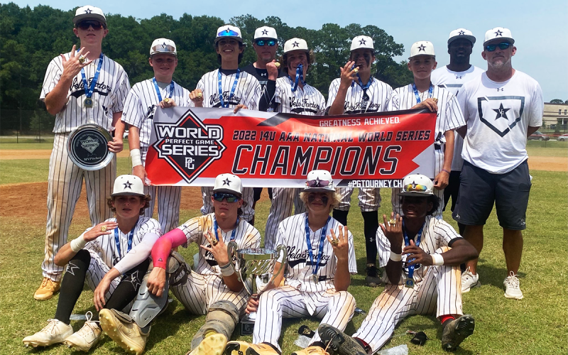 Members of the 14-year-old Velo Factory team (right photo) are (back row, from left) Kaleb Sexton, Hudson Gailey, Kreed Barrett, Coach Chris Chitwood, Cash Unruh, Philip Williams, Erik Grunduski and coaches Jarvis Sims and Joe Kemp. Bottom row are (from left) Ty Kemp, Kenny Foudy, Maverick Chitwood  and Marcus Sims. CHRIS CHITWOOD/Submitted