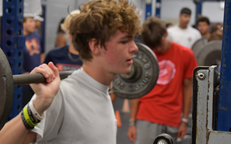 Hank Ferguson is focused on his reps. MATTHEW OSBORNE/Staff