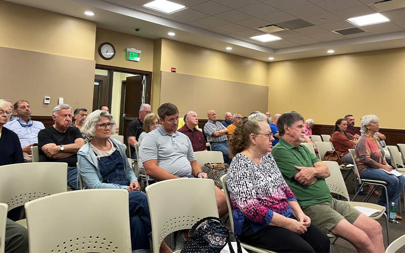 A large group of residents attend Monday’s millage rate hearing at Habersham County Courthouse. MATTHEW OSBORNE/Staff