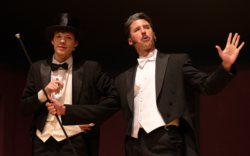 Feldzieg and Aldolpho, played by Jonathan Zeke Smith and Jeremy Bishop, talk about Aldolpho’s favorite thing – himself. ZACH TAYLOR/Special