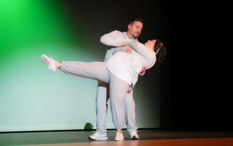 Melissa and Kevin Wood strut their stuff on the dance floor as “No Assembly Required.”