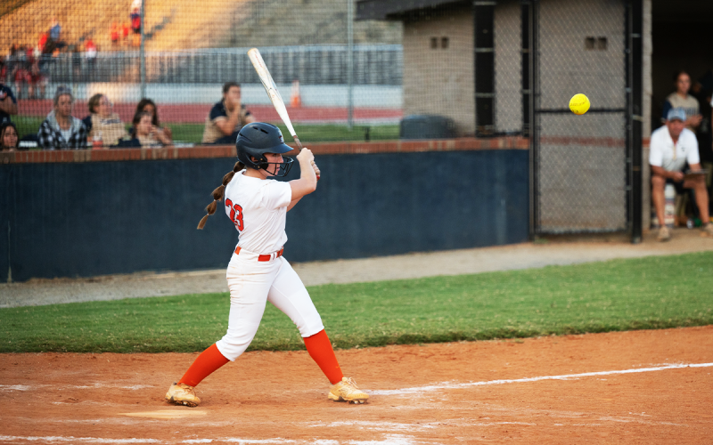 Habersham Central’s Hannah Odum makes contact against Apalachee. ZACH TAYLOR/Special