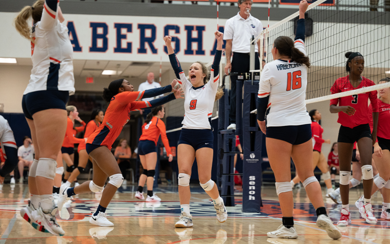 Habersham Central’s Emma Murray celebrates the region win against Gainesville with her teammates. ZACH TAYLOR/Special