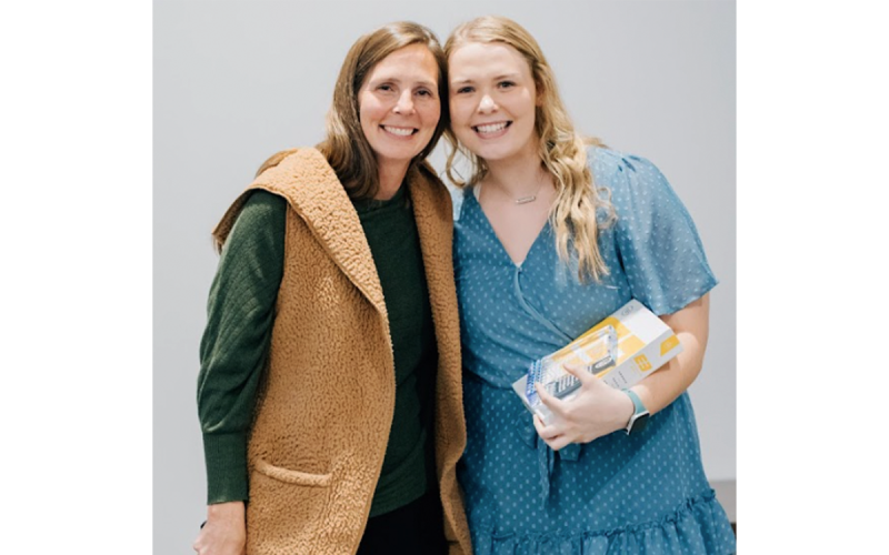 April Akridge (left) presents Habersham Central volleyball star Abbey Donaldson with the Female Athlete of the Year award. BAILEY WEISSER/Submitted