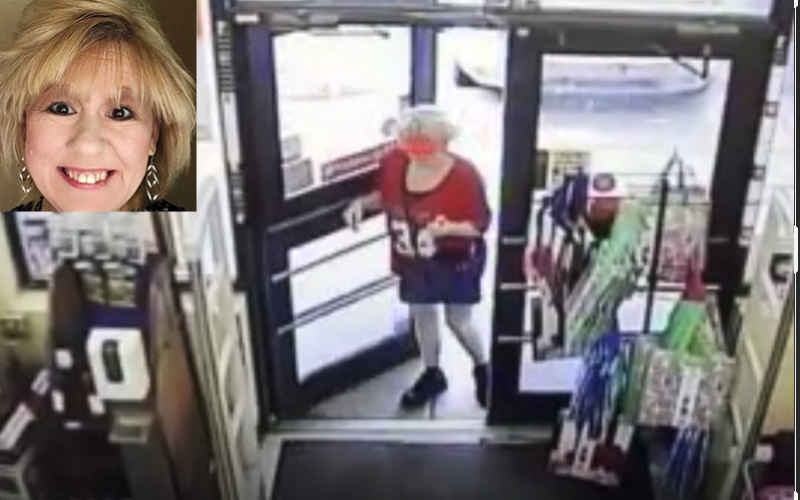 Deborrah Collier, shown in inset and going into Clayton's Family Dollar on Sept. 10, died later that day in the woods near Tallulah Falls.