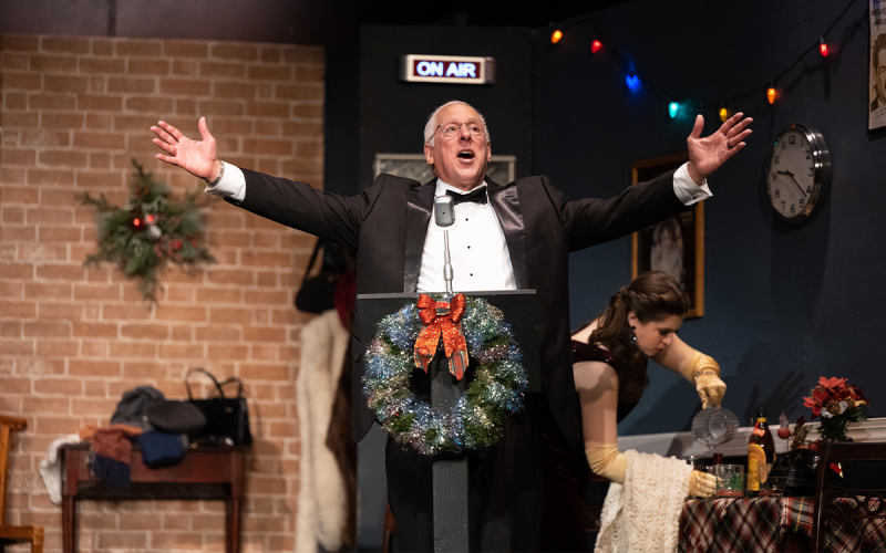 George Bailey, played by  David Oppenheimer, celebrates his  life with his hands in the air. ZACH TAYLOR/Submitted