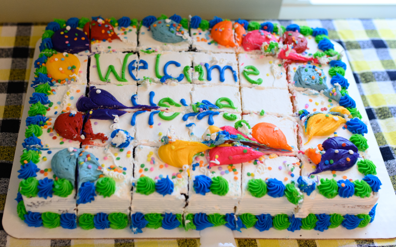“Welcome Home” was featured on the cake that was sitting by a window in the Thomas family’s new home. ZACH TAYLOR/Special