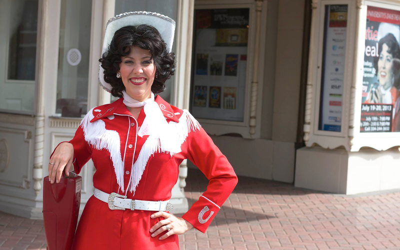 Katie Deal is dressed in full costume before one of her performances, “Today, Tomorrow and Forever: A Tribute to Patsy Cline” in Dallas, Ga. SUBMITTED