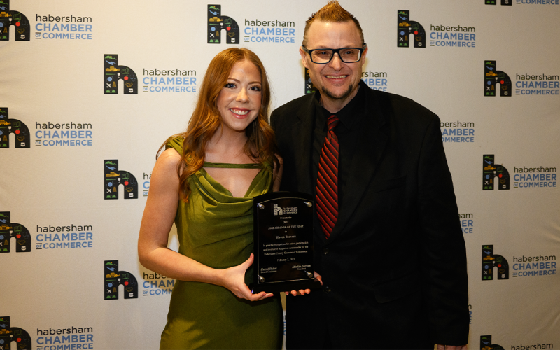Habersham Chamber Ambassador of the Year was awarded to Haven Beavers (left), presented by Randall Fry (right). ZACH TAYLOR/Special