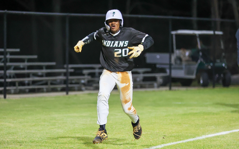 Tallulah Falls’ Danny Grant celebrates a big hit last season. AUSTIN POFFENBERGER/Special