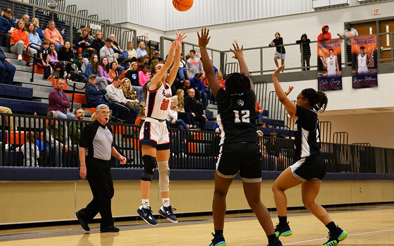 Habersham Central's Kyia Barrett fires a 3-pointer against Shiloh earlier this season. ZACH TAYLOR/Special