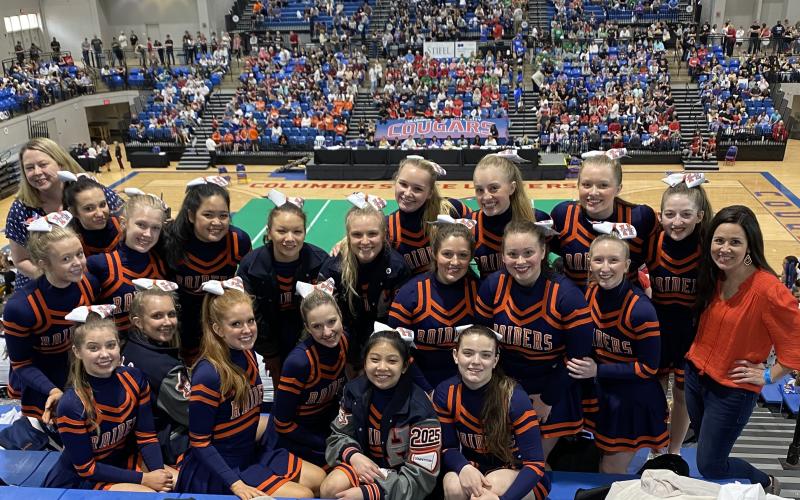 Habersham Central’s Game Day Cheer team participating in the state championship on Feb. 24 included coaches Holly Smith &amp; Christy Thompson, along with cheerleaders Ava Brookshire, Haley Vieira, Morgan Pitts, Shyanne Rinefierd, Allie Redding, Anna Beth Ramey, Blair Vickery, Sydney Binkley, Kali Contreras, Faith Oxner, Cecilia Chitwood, Ariel Sisaveth, Gracie Taylor, Addie Shubert, Jenessa Chanseri, Olivia Smith, Emma Jarrell, Meghan Odum, Kelsie Littlejohn and Aubrey Maichryc (not pictured).