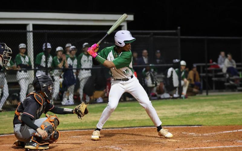 Tallulah Falls’ Rohajae Pinder stands ready to hit during a recent home game. AUSTIN POFFENBERGER/Special