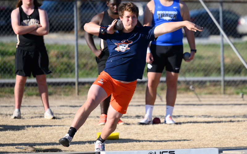 Habersham Central’s Brad  Chosewood locks in a Georgia top 10 spot with a new PR shot put throw of 53-3 on Friday. ZACH TAYLOR/Special
