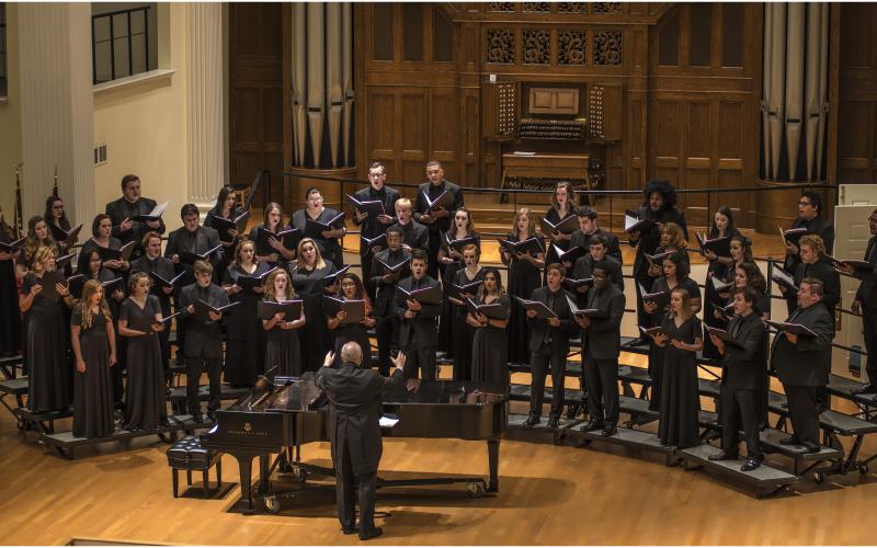 Dr. Wallace Hinson directs the Piedmont Singers, with whom he is taking one final tour. PIEDMONT UNIVERSITY/Submitted