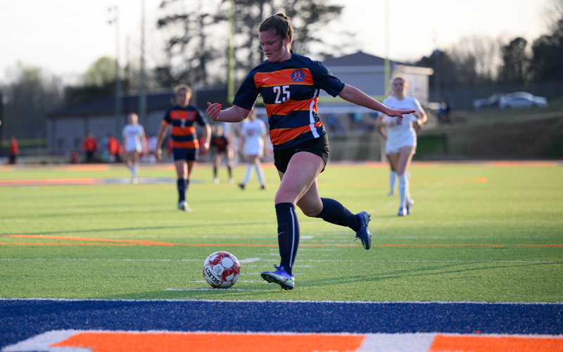 Habersham Central’s starting goalkeeper Riley Wilson stepped out on the main pitch Tuesday and scored her first goal of the season. ZACH TAYLOR/Special
