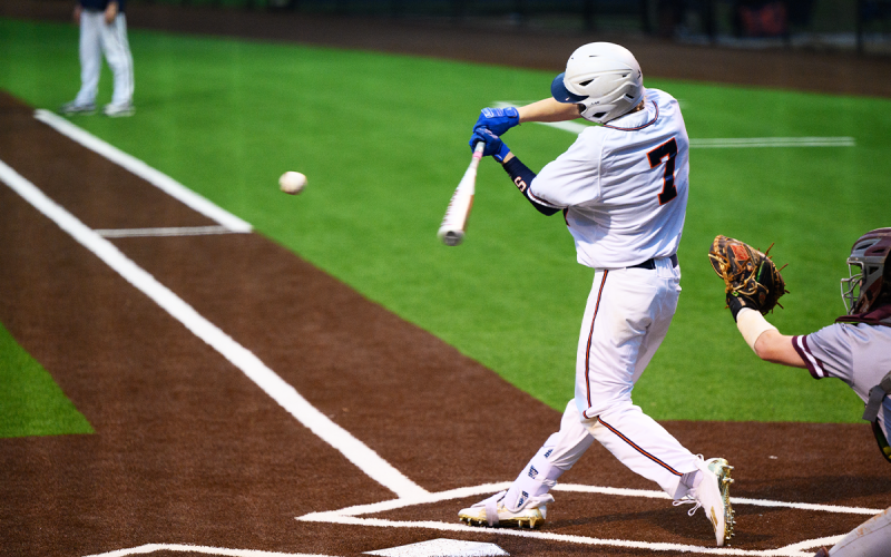 Habersham Central’s Maverick Chitwood connects for one of his two hits Monday, his first in a varsity Raider uniform. ZACH TAYLOR/Special