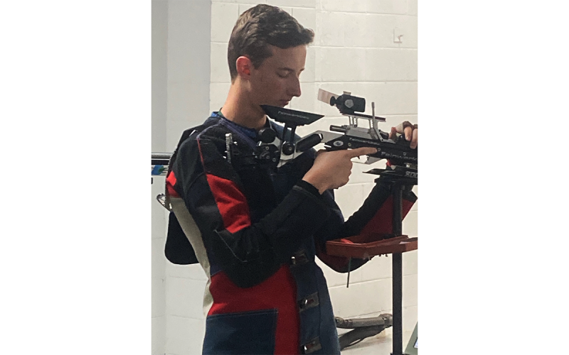 Tallulah Falls junior Joseph McGahee tends to his weapon during a rifle meet. TIM STAMEY/Submitted