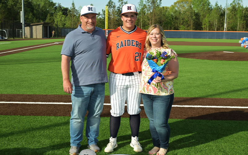 Hunter “Tater Tot” Tatum was escorted on Senior Day by his parents Stacie and Jason Tatum as well as his sister Lindsey. Also in attendance were Hunter’s grandparents, Jack and Cathy Shirley and Louise and James Tatum. RANDY CRUMP/Special