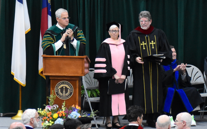 President Marshall Criser was able to celebrate his first graduation at the University this spring. EMMA MARTI/Staff