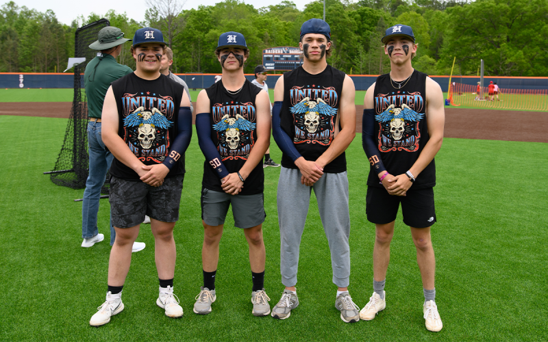 From left, Hunter Tatum, Spencer Frady, Konner Burrell, and Kaleb Chastain play in the Johnson Family Wiffle Ball Tournament organized by Velo Factory Sports and Habersham Raider Baseball. ZACH TAYLOR/Special