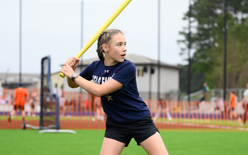 Stella Kate Nash plays for one of two all-girls teams at the Johnson Family Wiffle Ball Tournament. ZACH TAYLOR/Special