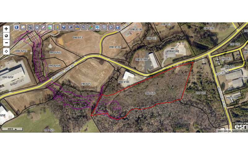 The center parcel (090 020) will be the home of Baldwin’s public work building and ReveSolutions. QPUBLIC