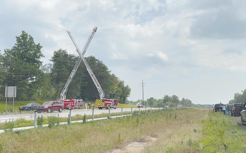Habersham County emergency personnel honored Richie Alford on Sunday as his body was transported to a funeral home in Cornelia. HABERSHAM COUNTY/Submitted