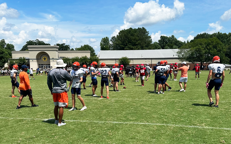 The Raiders put in the work last week at FCA camp at  Reinhardt University. BENJI HARRISON/Submitted